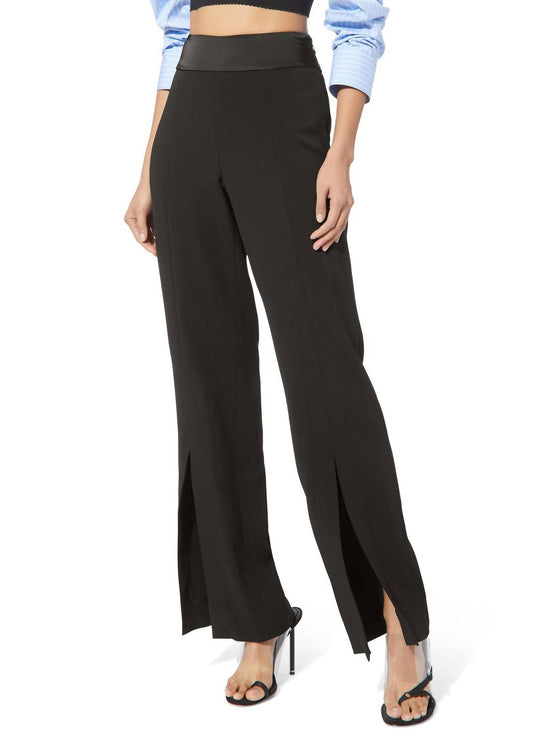 ARIAH CREPE SATIN COMBO FRONT SLIT PANT