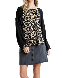 Umgee - Leopard Print Long Sleeve Top