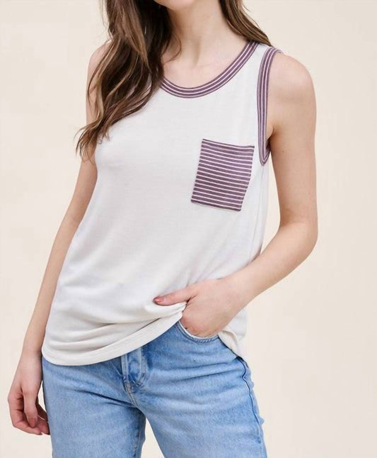 Staccato - Melody Striped Color Block Pocket Tank