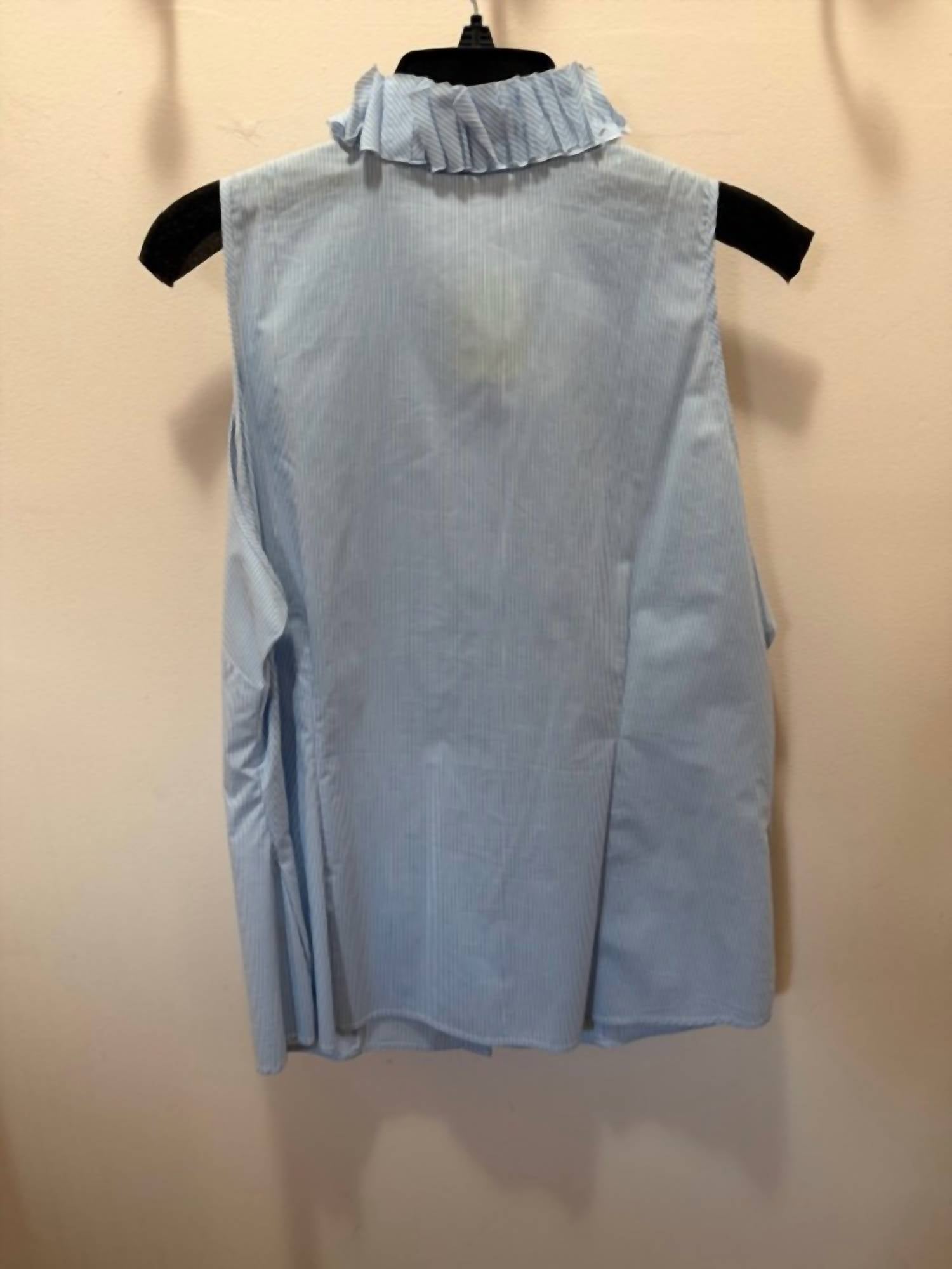 Katherine Barclay - Women's Rosette Pinstripe Sleeveless Blouse