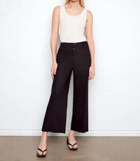 Charlie B - Stretch Linen Wide Leg Button Front Pants