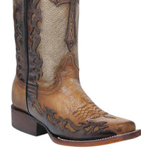 Corral Women's Jute & Cross Narrow Square-toe Boot in sand - women's shoe - detail view