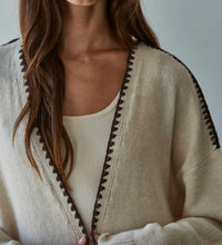 By Together - Lotte Contrast Stitch Open Cardigan
