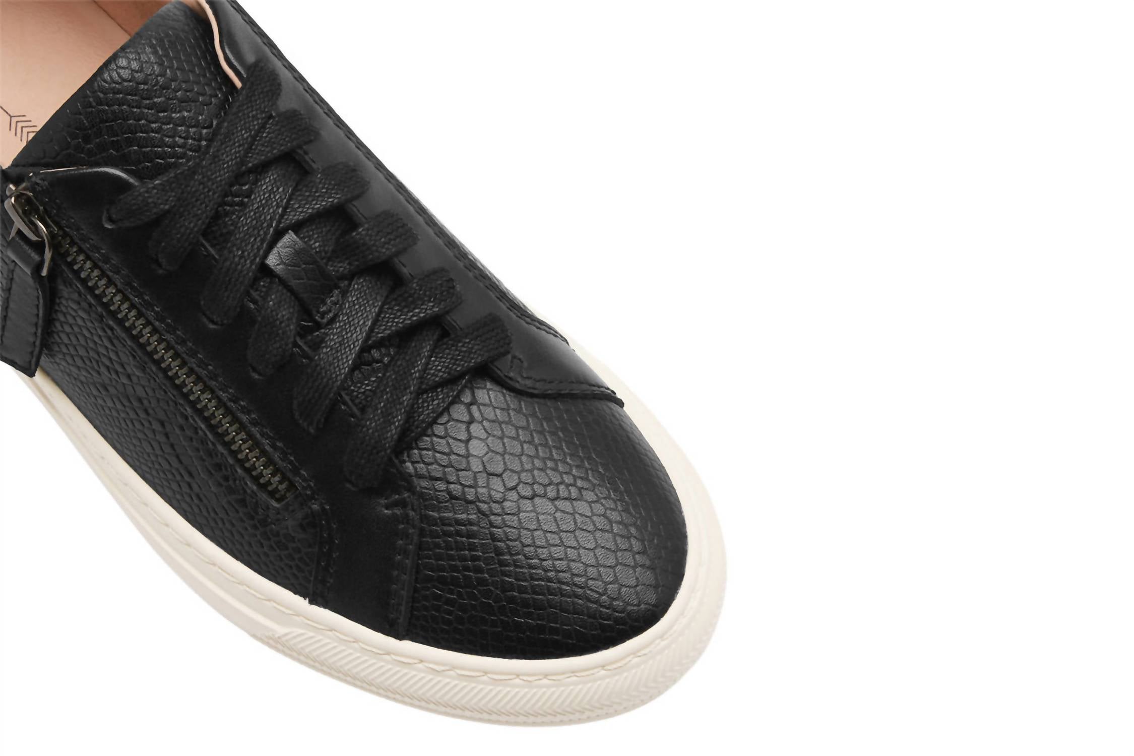 FRANKIE4 Women's Billie Zip Sneaker in black reptile - women's sneaker - view 4