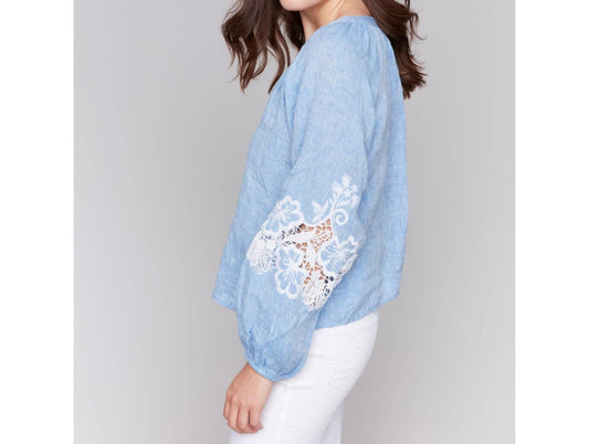 Charlie B - Embroidered Detail Raglan Blouse