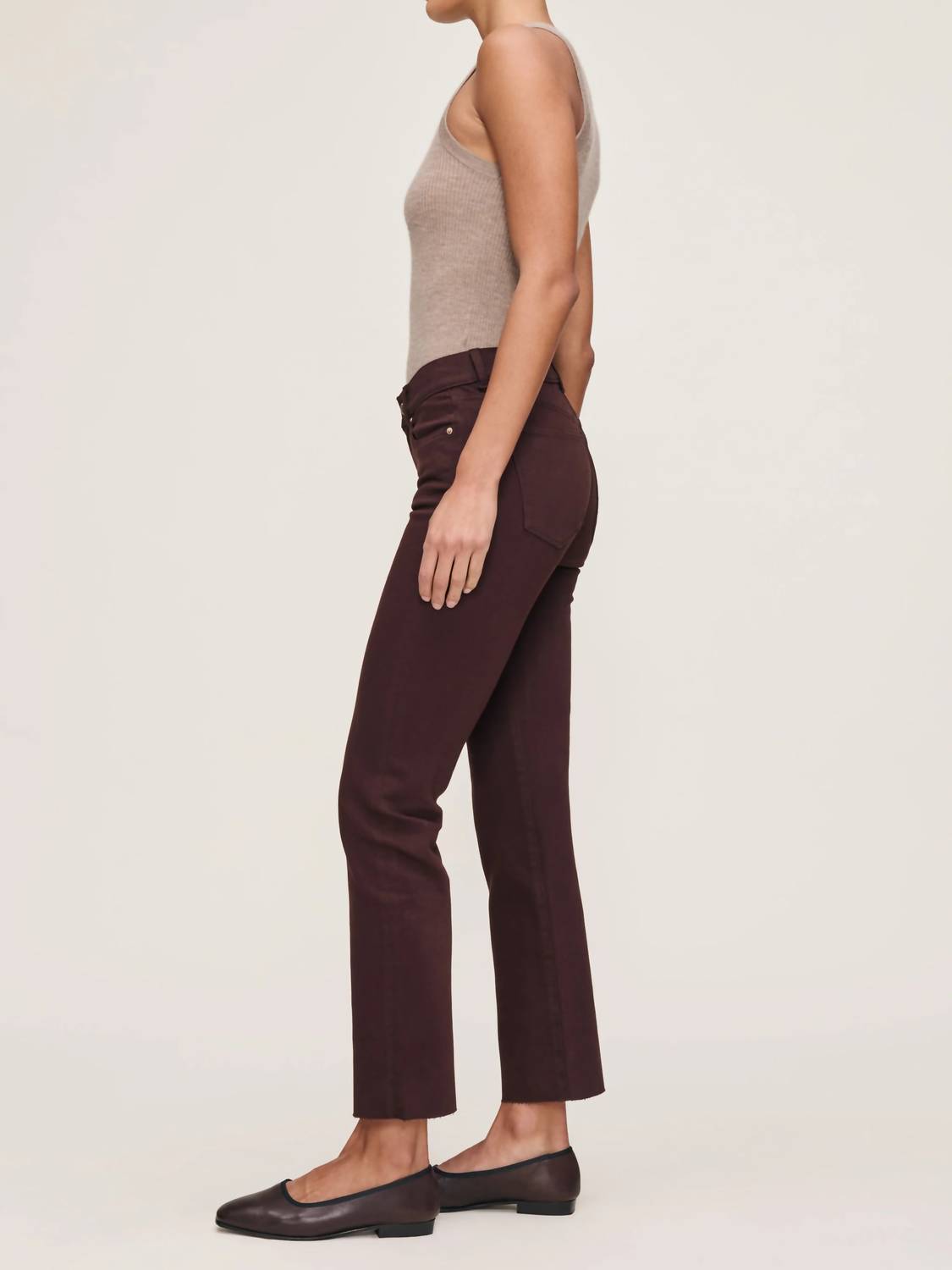 DL1961 - Women's Mara Straight Mid Rise Instasculpt Ankle Jeans in fig - women's jeans - detail view