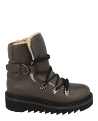 Salvatore Ferragamo Women's Elimo Leather Boots in green - women's shoe
