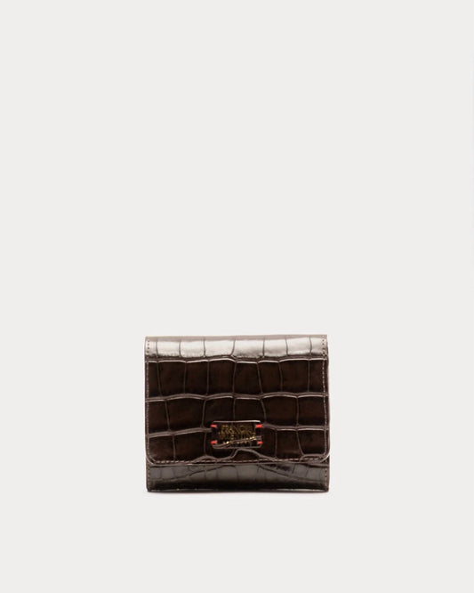 Frances Valentine - Women's Perfect Embossed Croc Leather Wallet