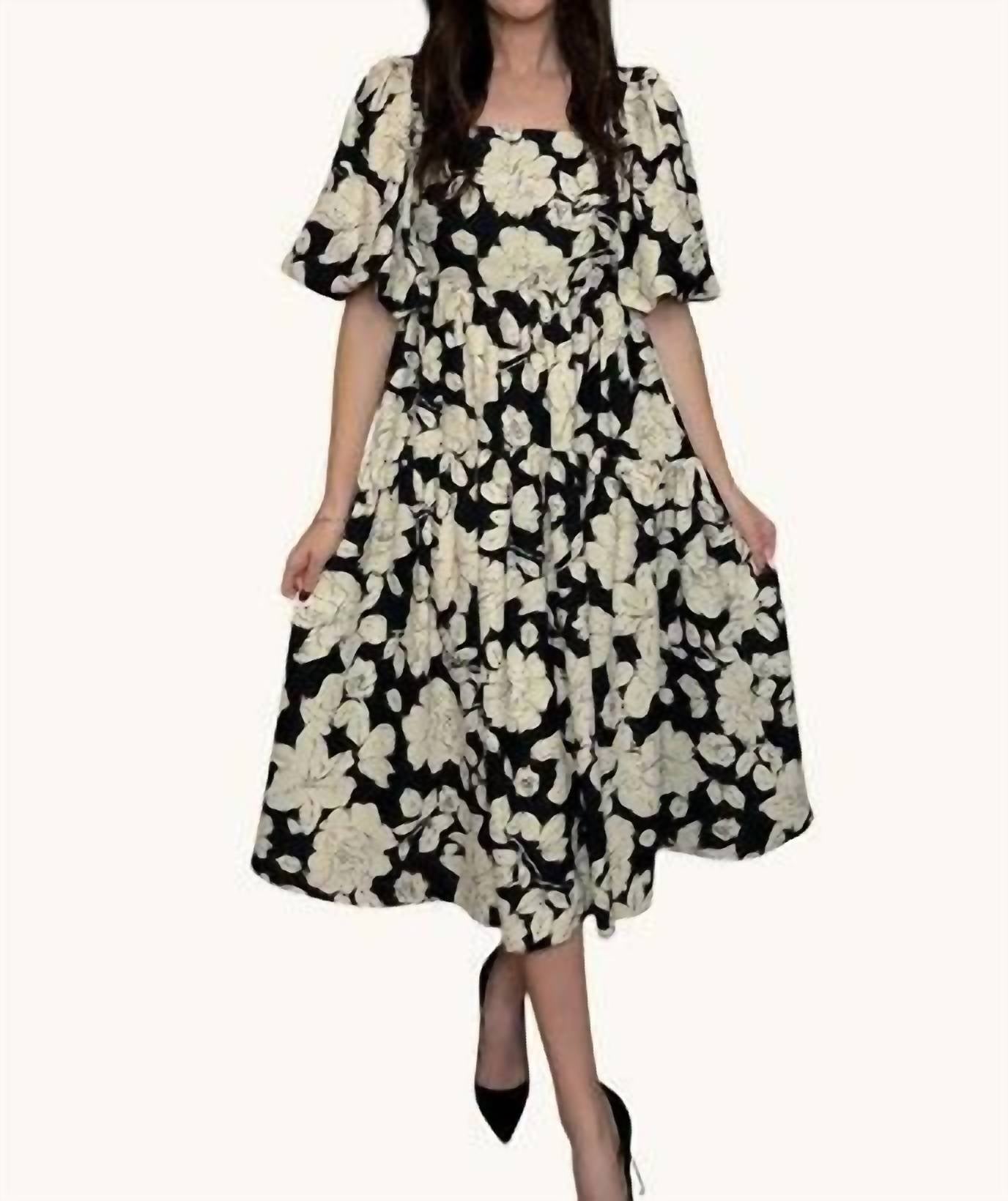 Entro - Classic Petals Midi Dress