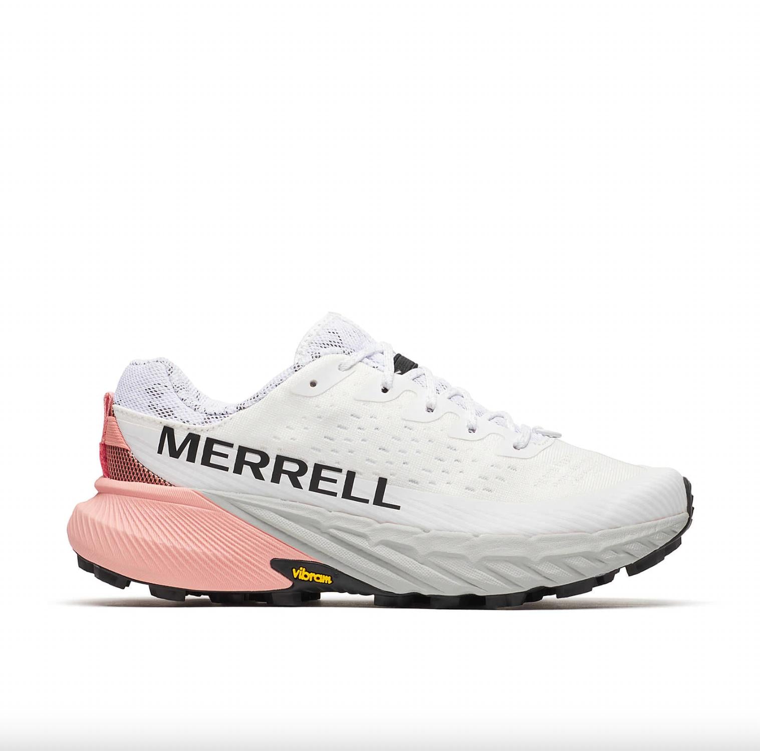 MERRELL Women’s Agility Peak 5 Trail Running Shoes in white soft coral 1 - women's shoe