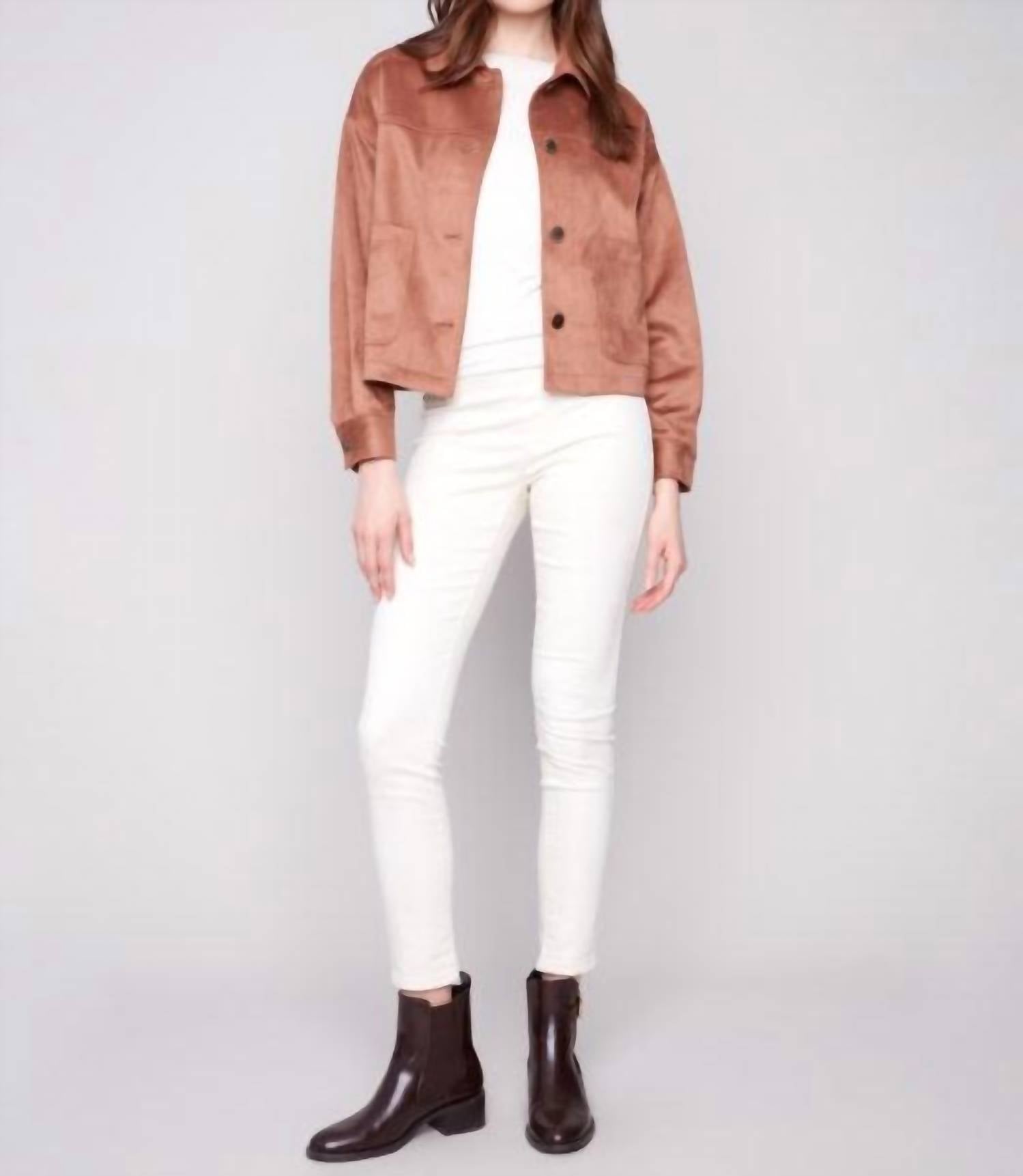 Charlie B - Short Faux Suede Jacket