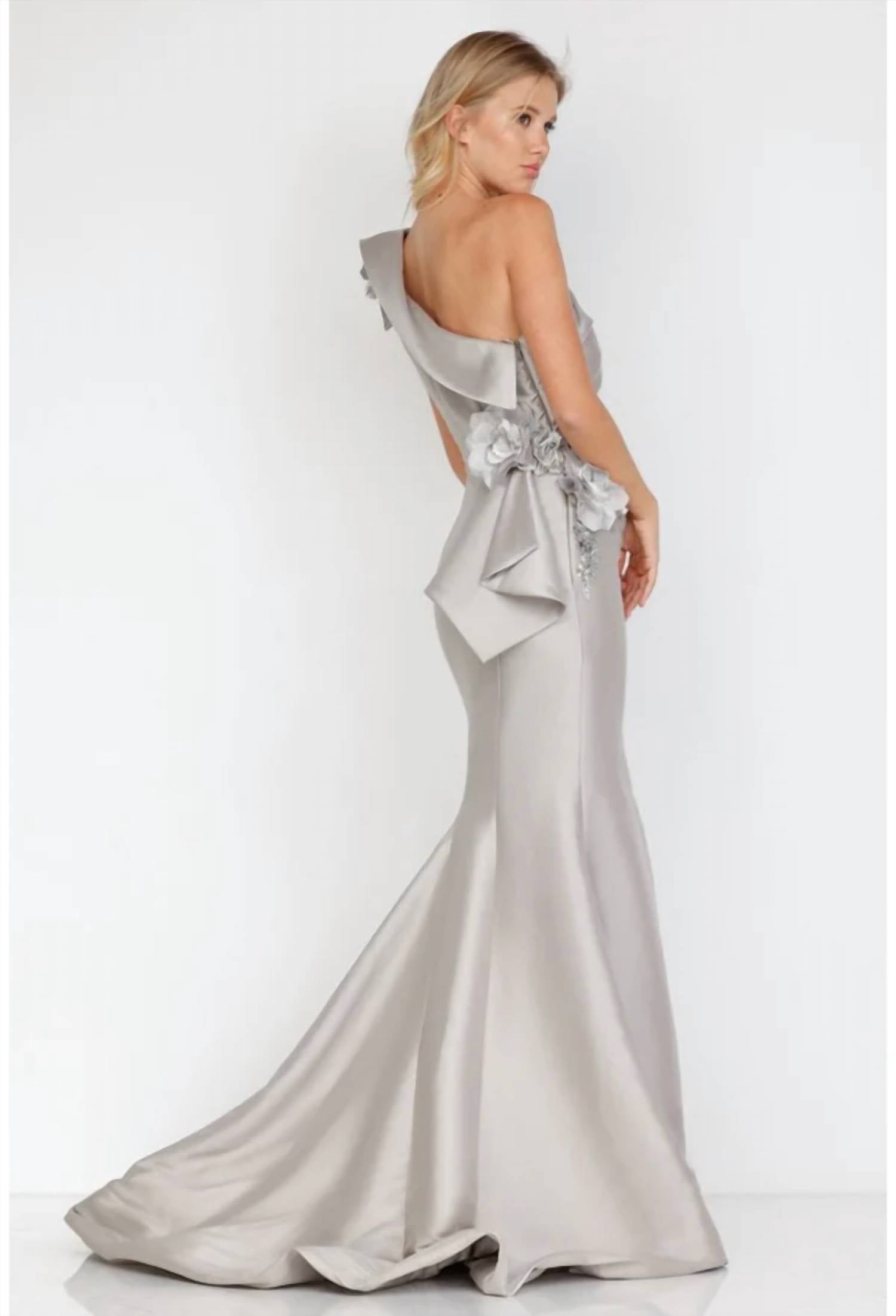 Terani Couture - One Shoulder Long Evening Gown