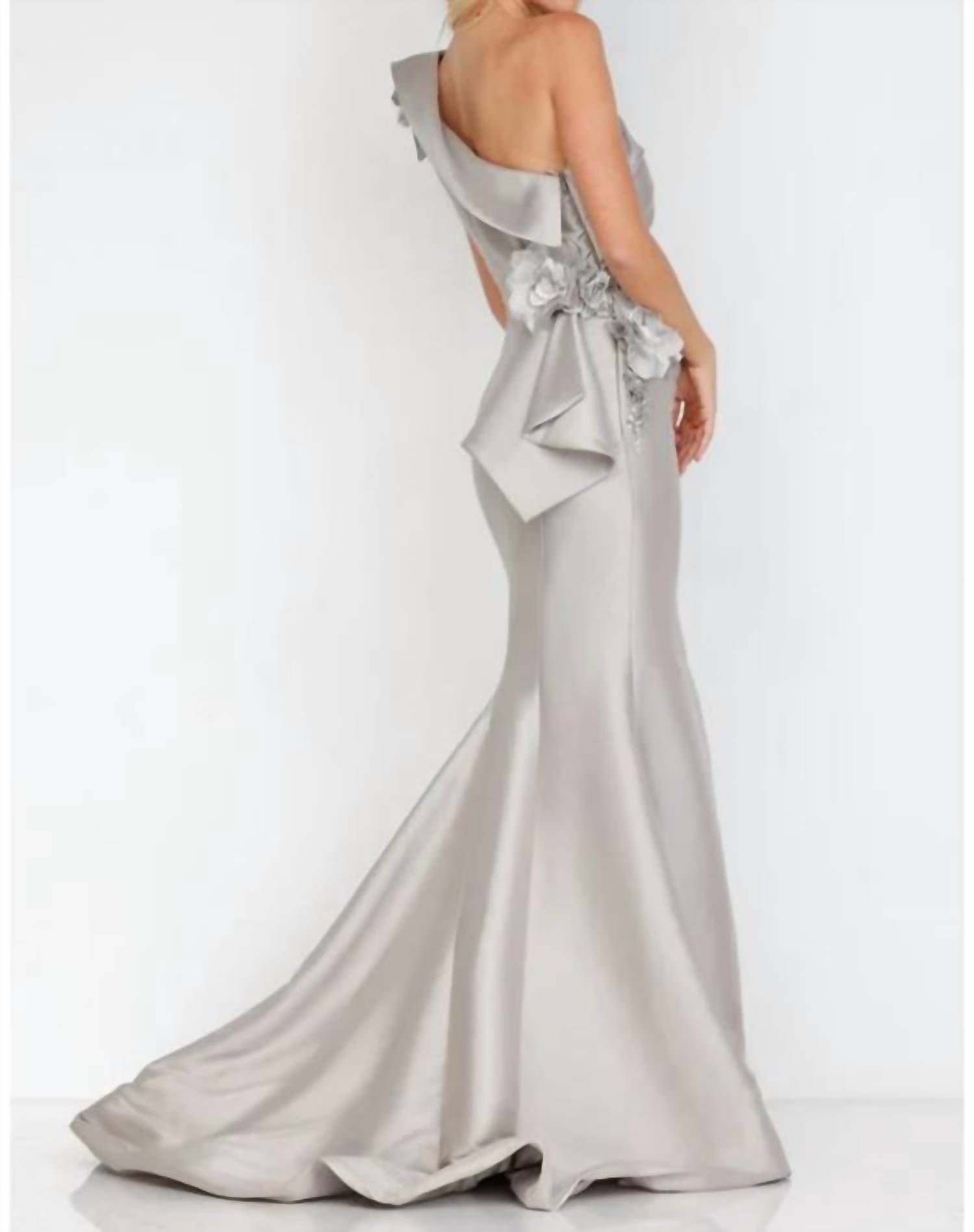Terani Couture - One Shoulder Long Evening Gown