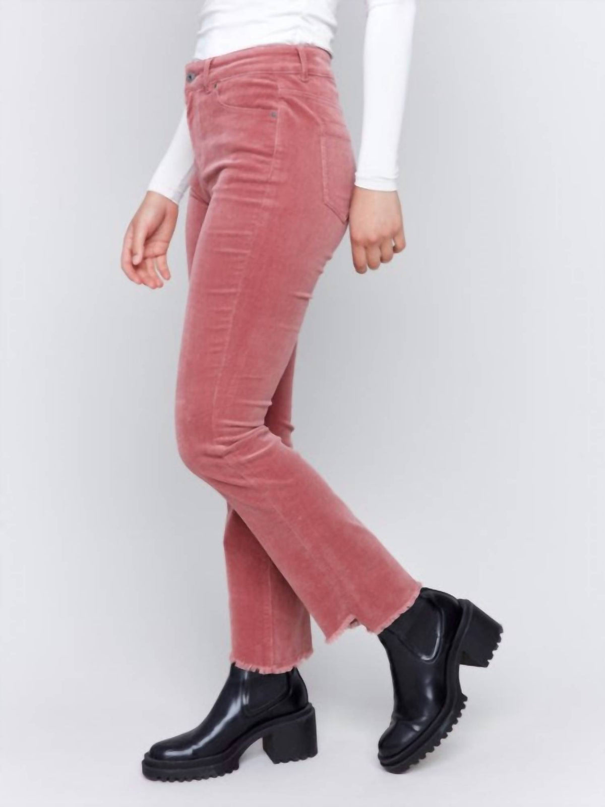 Charlie B - Asymmetrical Hem Corduroy Pants