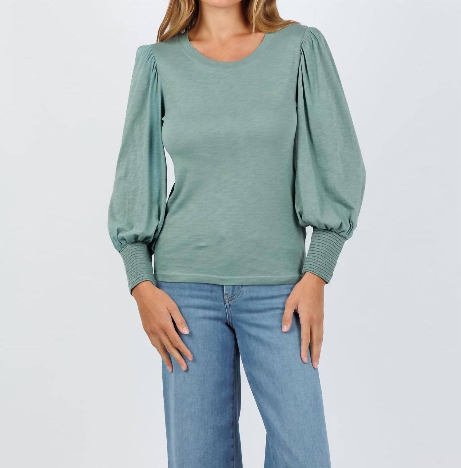 Nation Ltd - Loren Smocked Peasant Tee