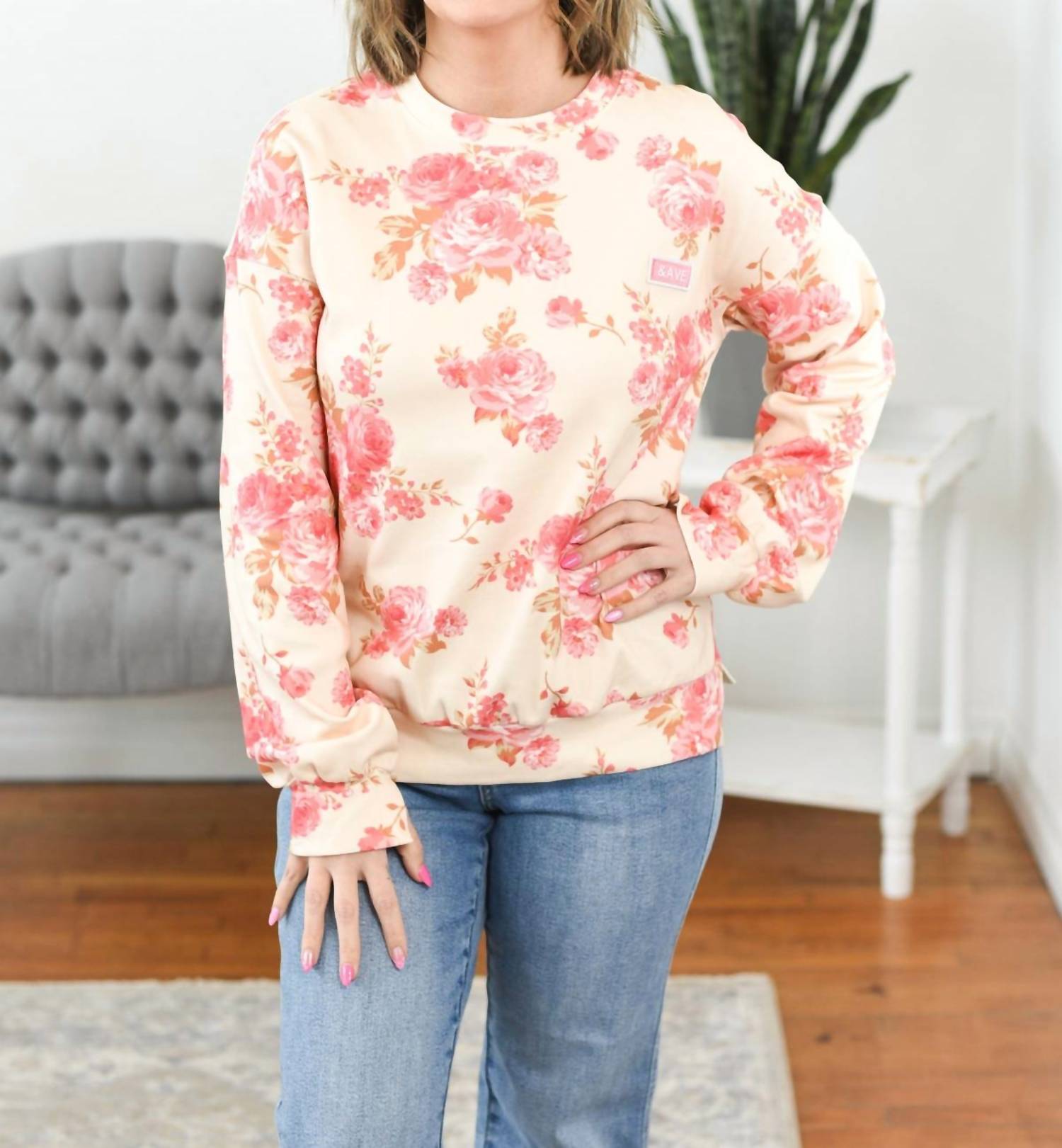 Ampersand Ave - University Side Slit Pullover Sweatshirt