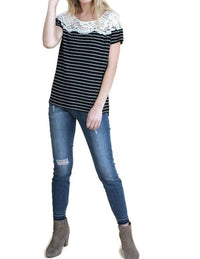 Umgee - Striped & Lace Top