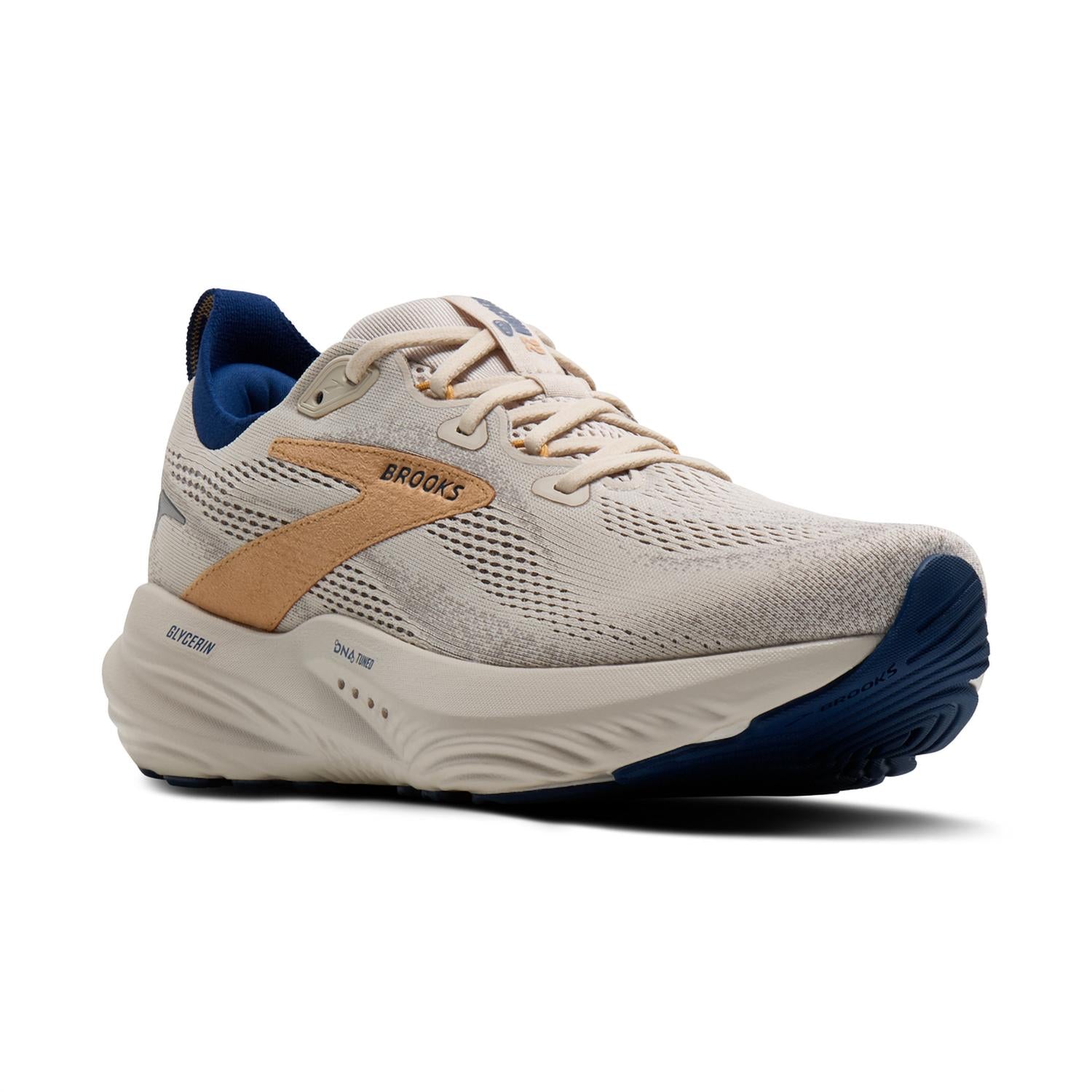 BROOKS Men's Glycerin 22 Shoe in moonbeam blue taffy - men's sneaker - detail view