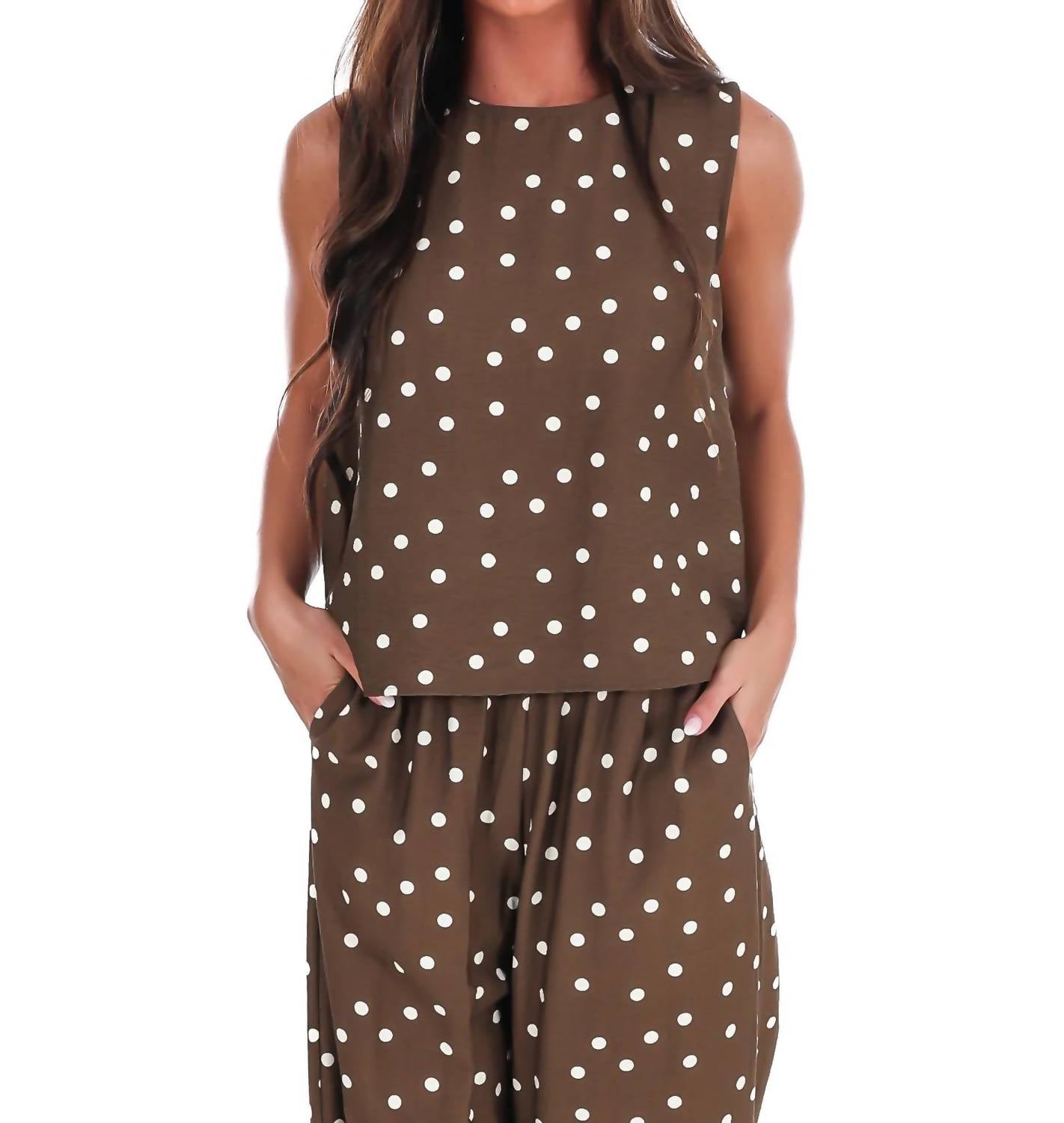 She + Sky - Sweet Talk Polka Dot Tank Top