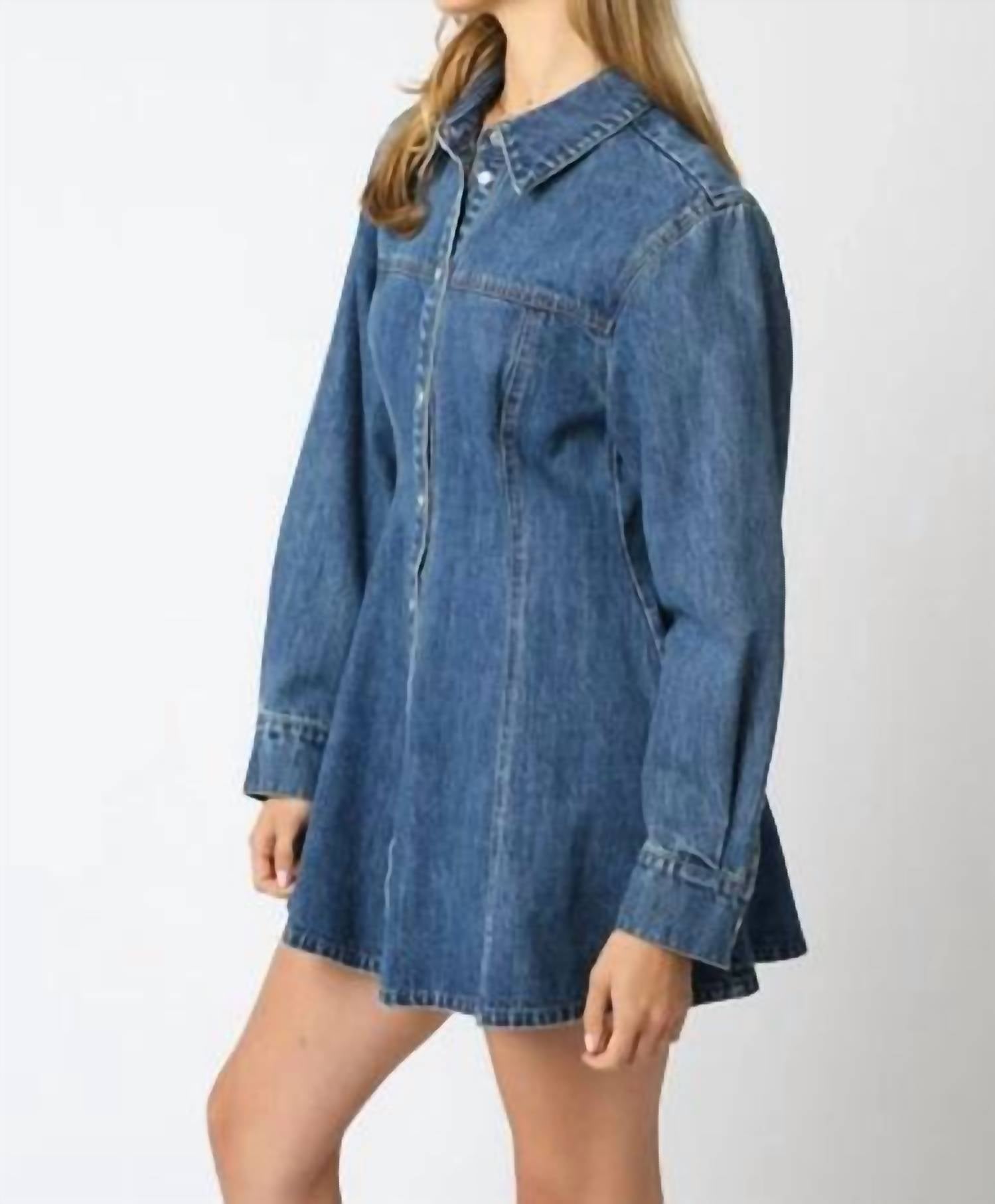 Olivaceous - Angelina Button Dress