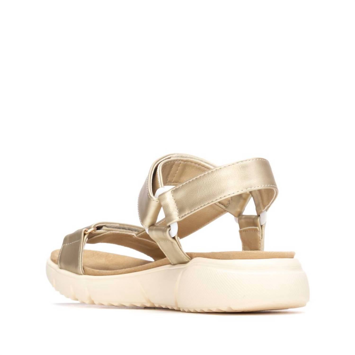 Xti Women's Faux Leather Strap Sandals in gold - women's sandal - alternate view