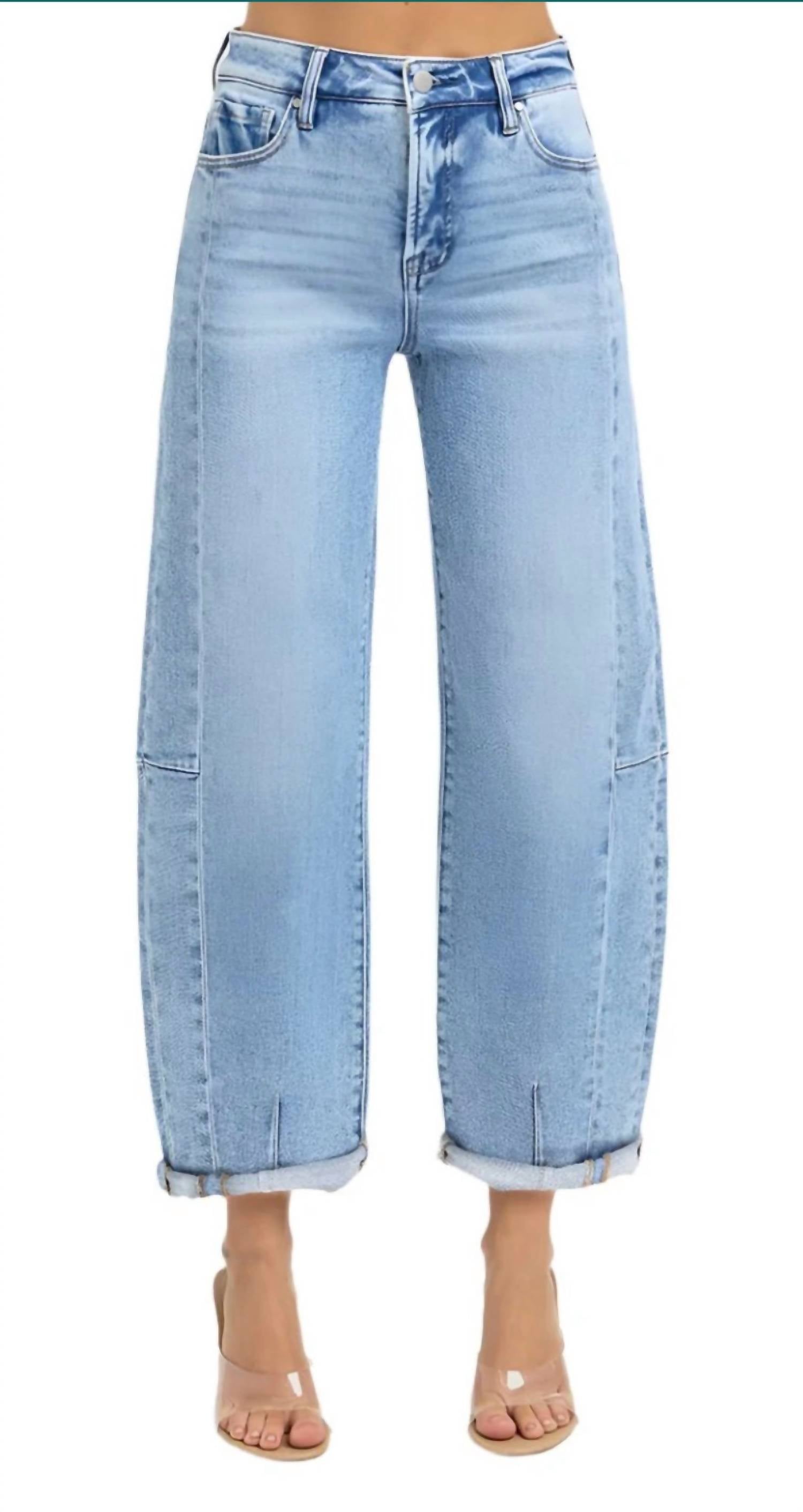 RISEN Barrel Jeans in medium denim - women's jeans