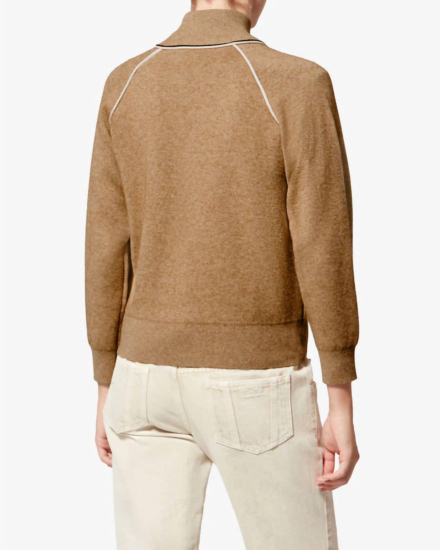 ISABEL MARANT Lanya Cardigan in camel - women's cardigan - detail view