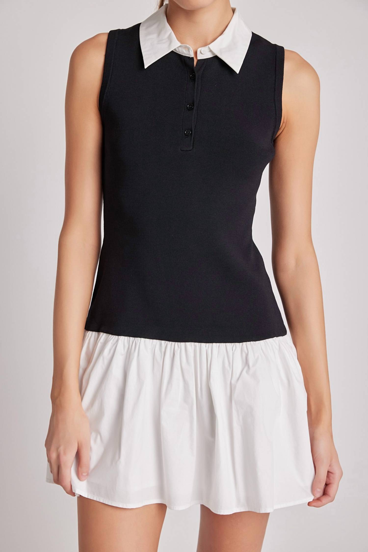 2.7 AUGUST APPAREL Hallie Mixed Media Dress in black - women's dress - view 4