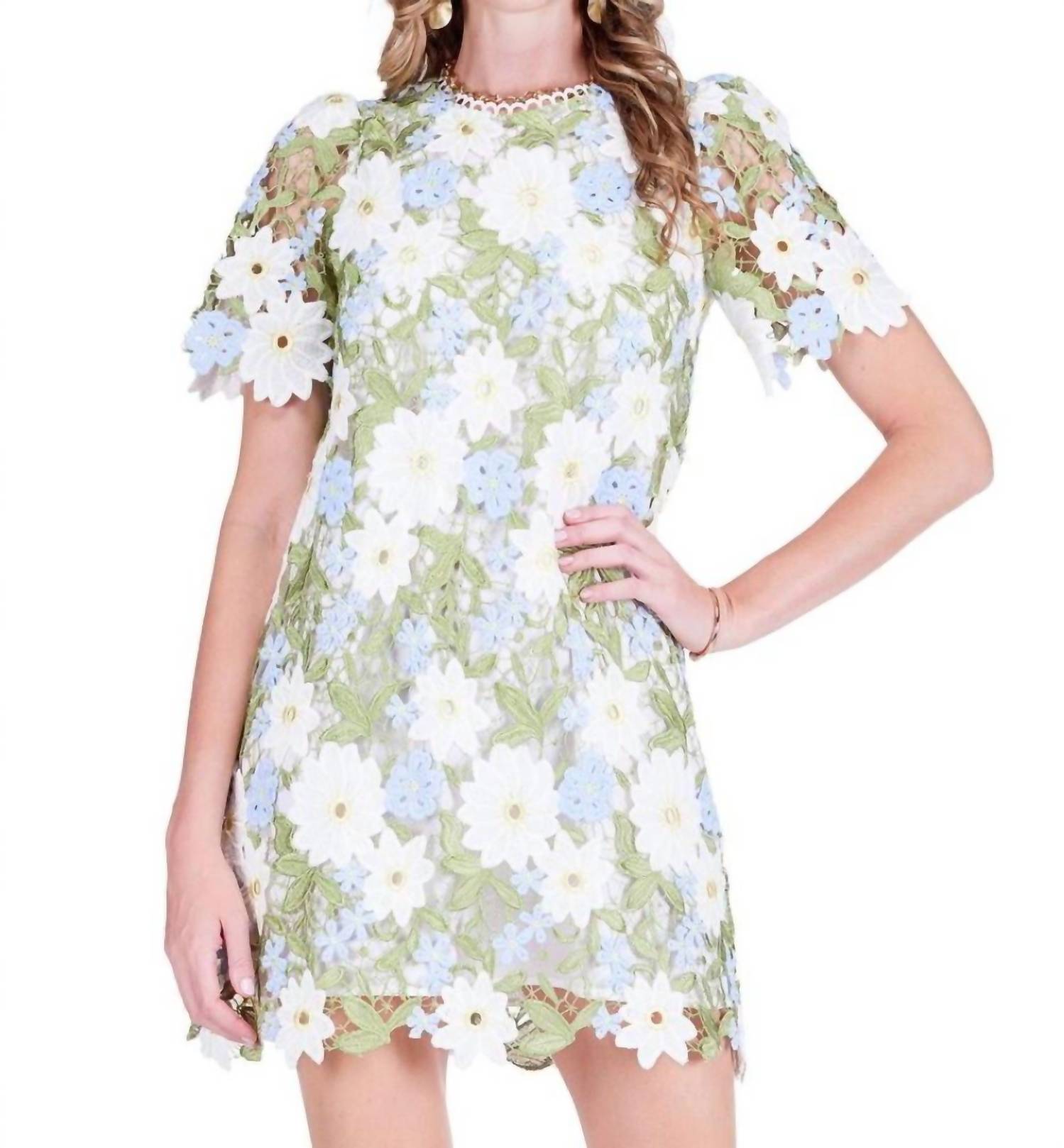 Jade Lace Mini Dress in wildflower - women's dress