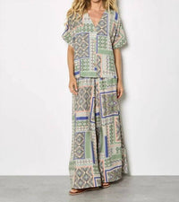 Apricot - Folk Patchwork Wide Leg Trousers