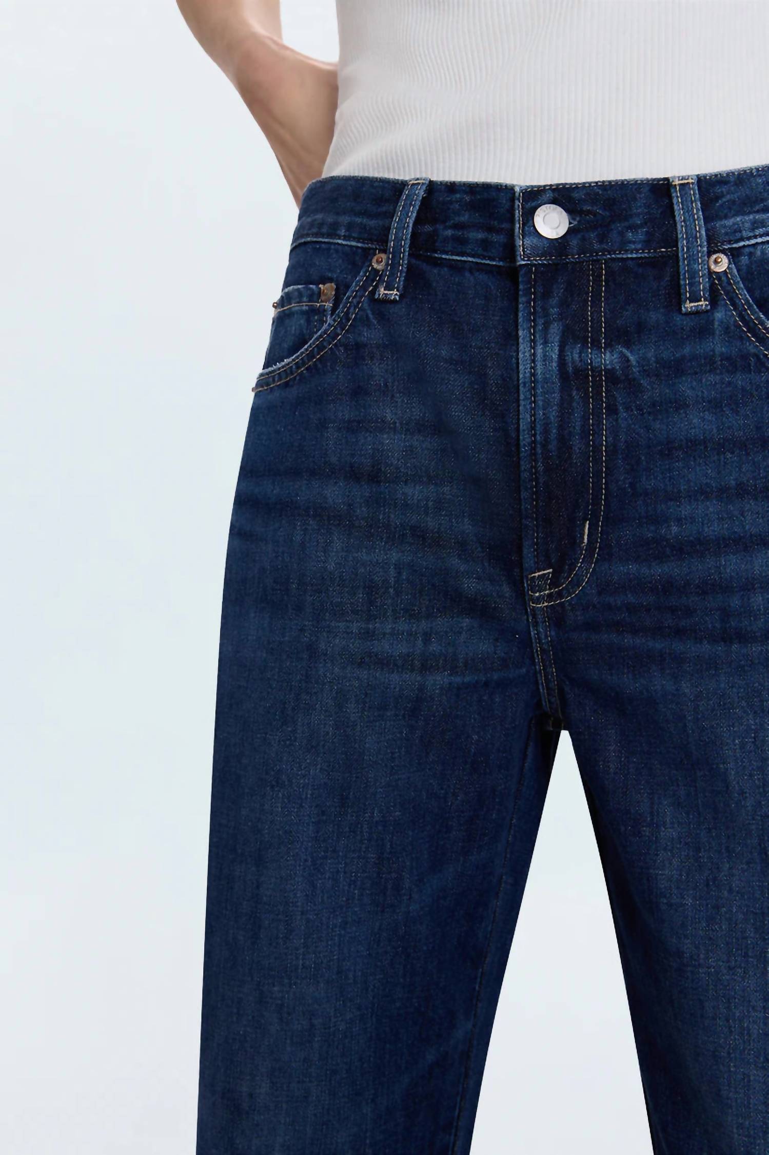PISTOLA Kacey Mid Rise Cuffed Straight Jeans in cultivate - women's jeans - view 4
