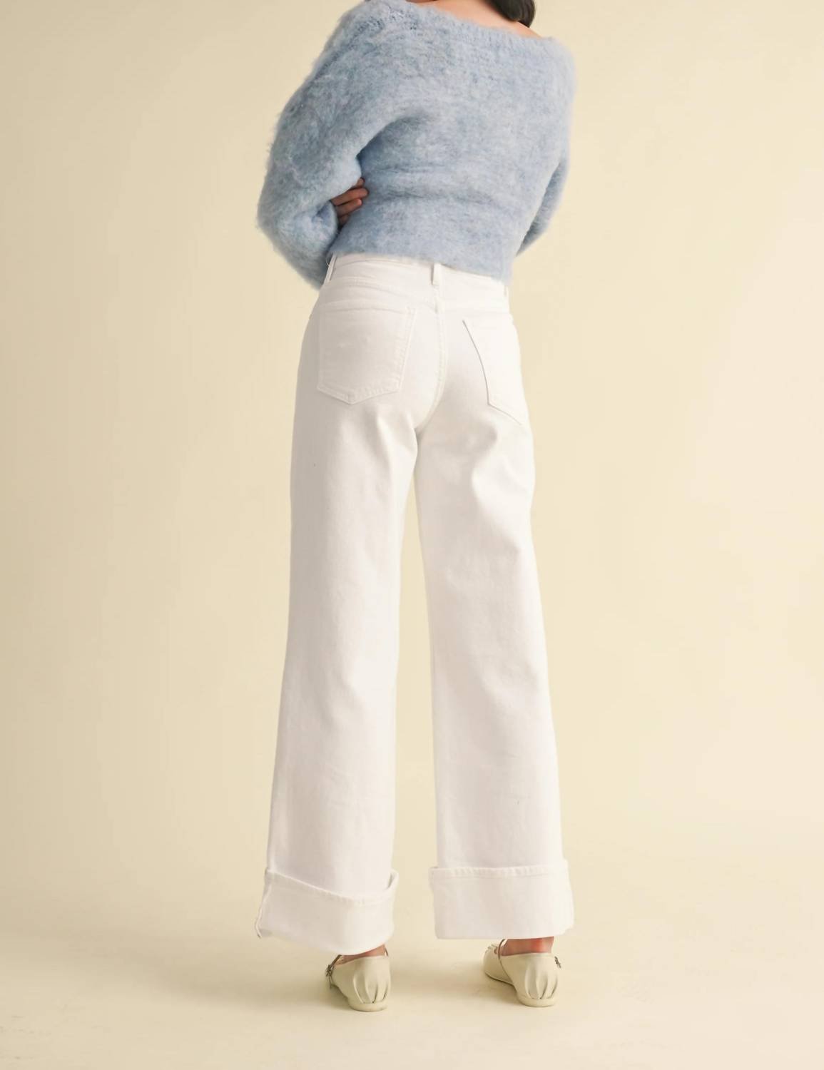 Just Black Denim - Cuffed Palazzo Jeans