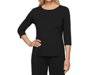 LIOR Round Neck Top in black - women's long sleeve top