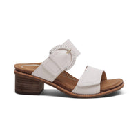 Aetrex Women's Tatiana Block Wedge Sandals in ivory - women's sandal - detail view