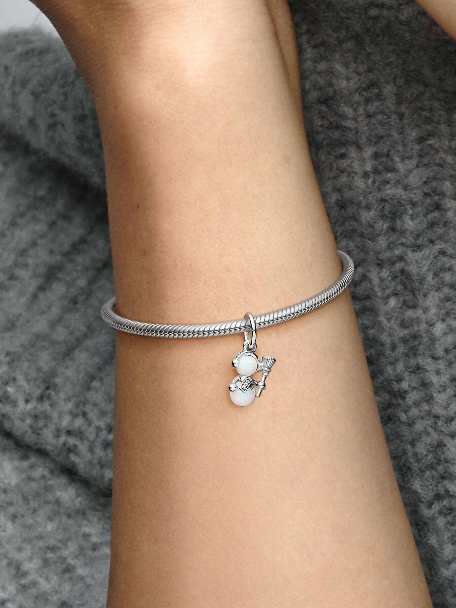 Pandora - Opalescent Snowman Dangle Charm