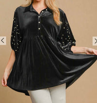 Umgee - VELVET PEARL TIERED TUNIC TOP