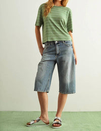 Miou Muse - Stripe Cotton Linen Top