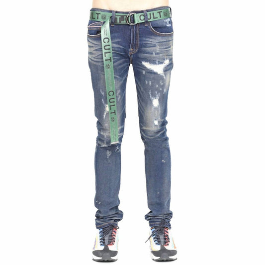 Cult Of Individuality - MEN'S PUNK SUPER SKINNY BELTED JEAN