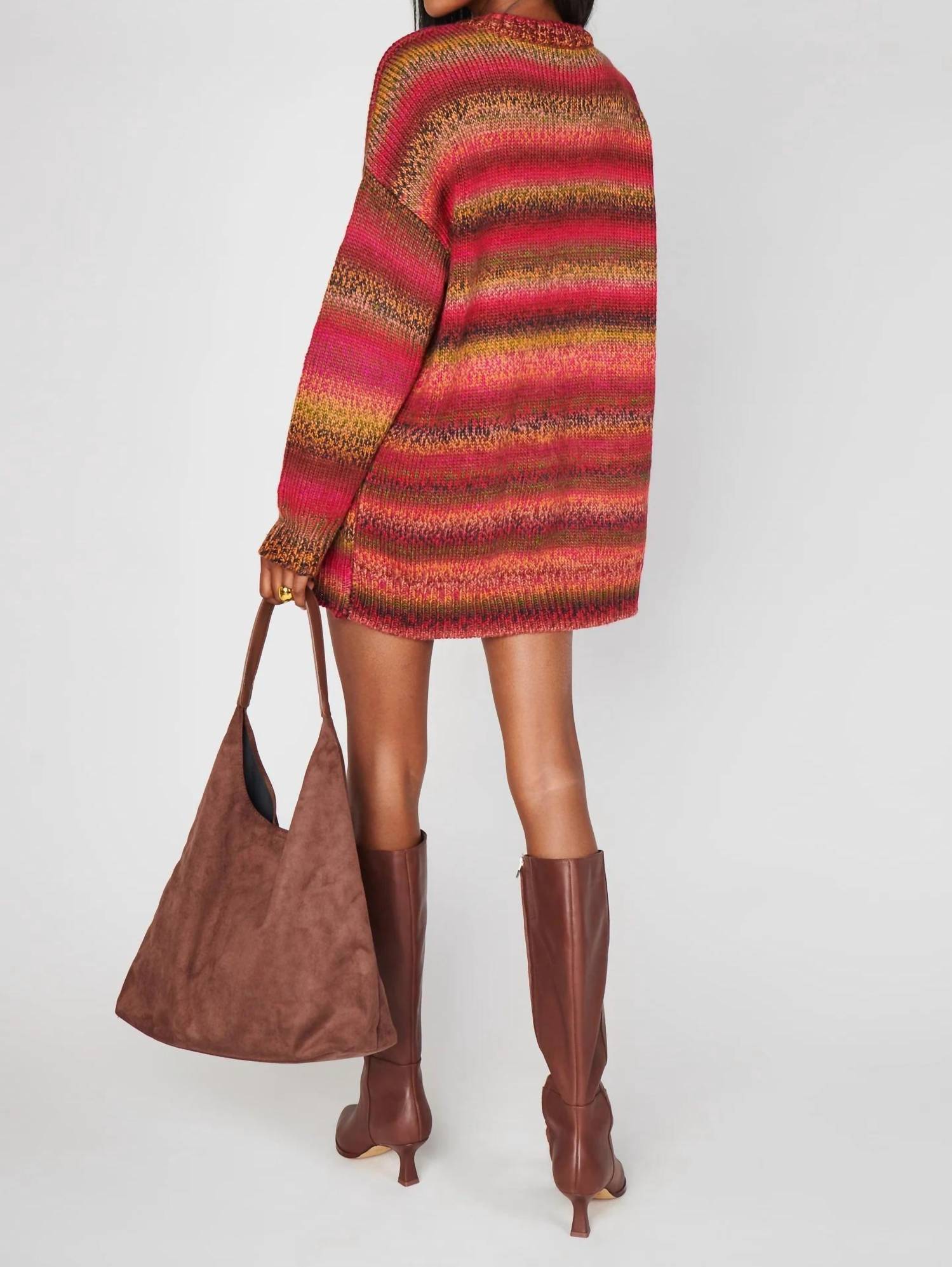 Show Me Your Mumu Canyon Tunic Sweater in red - women's shirt - detail view