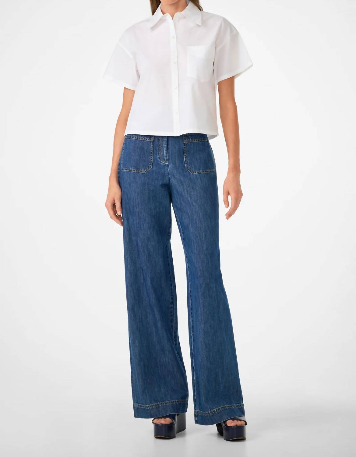 Trina Turk - Komore Cropped Button-front Top