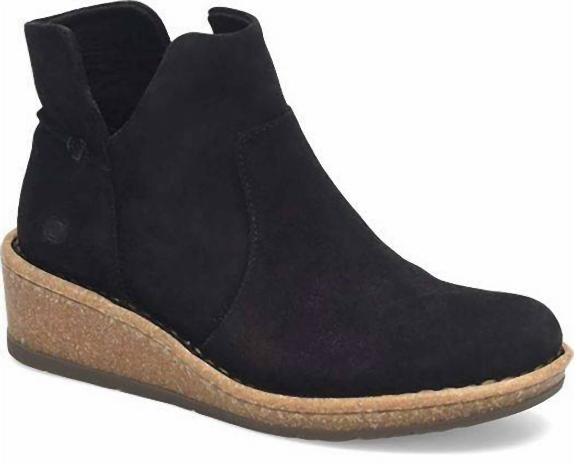Born Women's Viv Handcrafted Wedge Boot in black - women's shoe