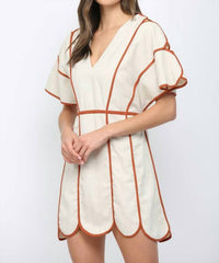 Fate - Binding Scallop Panel Mini Dress