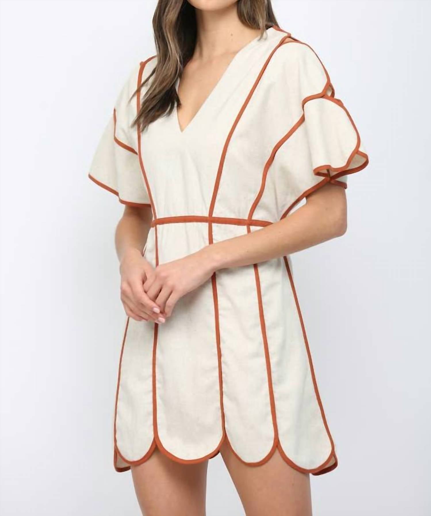 Fate - Binding Scallop Panel Mini Dress