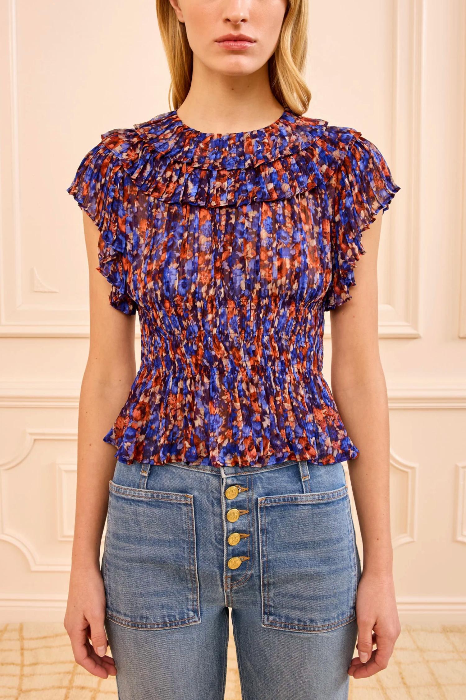 Ulla Johnson - Athene Short Sleeve Silk Top