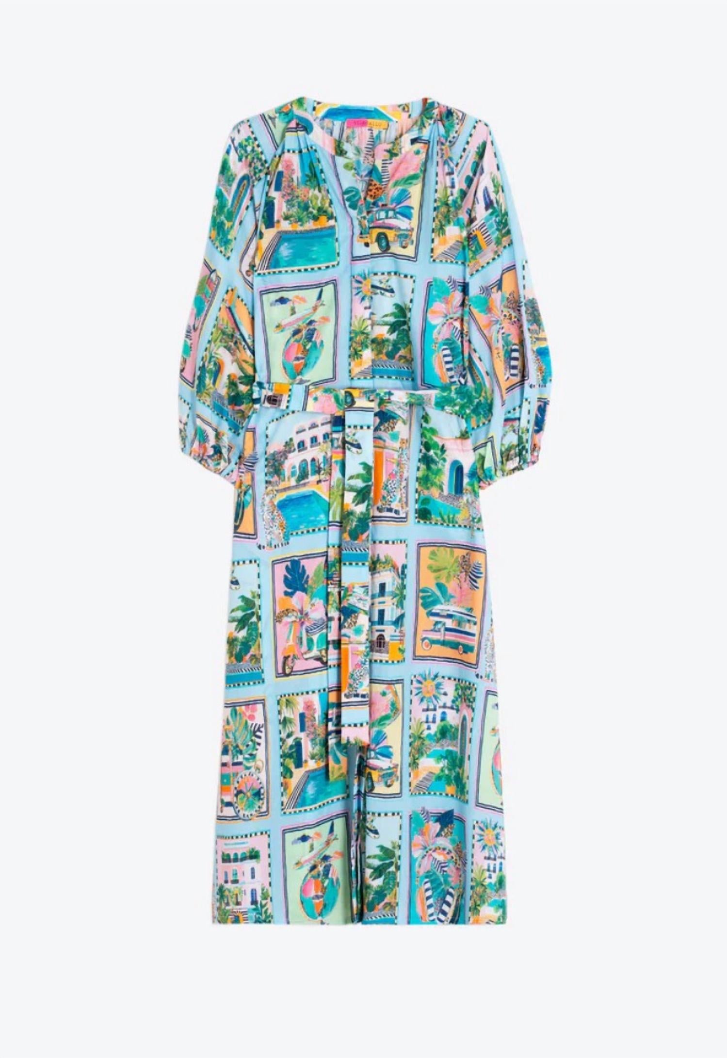 Vilagallo - Women's V-Neck Dress