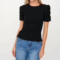 Six/Fifty - Alexandria Ribbed Ruched Sleeve Top