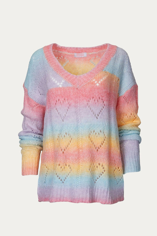 HEART V-NECK KNIT SWEATER