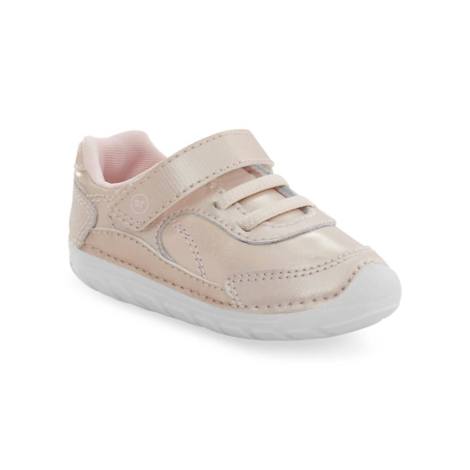 Stride Rite Kid's Soft Motion Grover Shoe in champagne - kids' sneaker - detail view