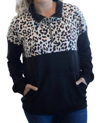 Shirley Stone - Leopard Zip Up Pullover