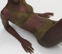 Simone Perele Karma Lace Unlined Bralette in adventure green - women's intimate - alternate view